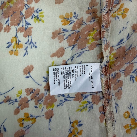 American Eagle Floral Tie-Front Midi Dress | Lightweight Boho | Size L - Picture 6 of 8